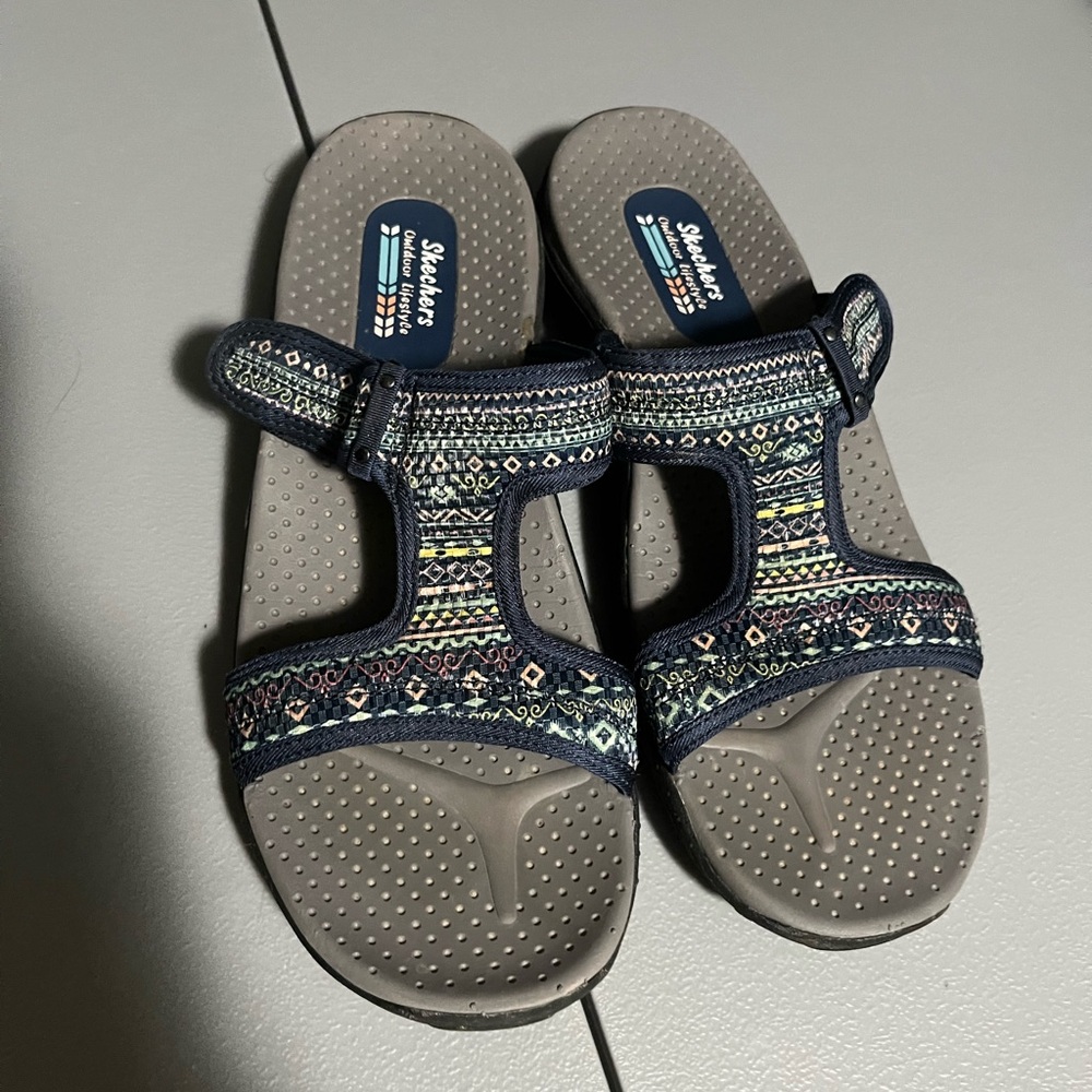 Skechers Women's Reggae Ethnic Vibes Slide Sandal, Size 10